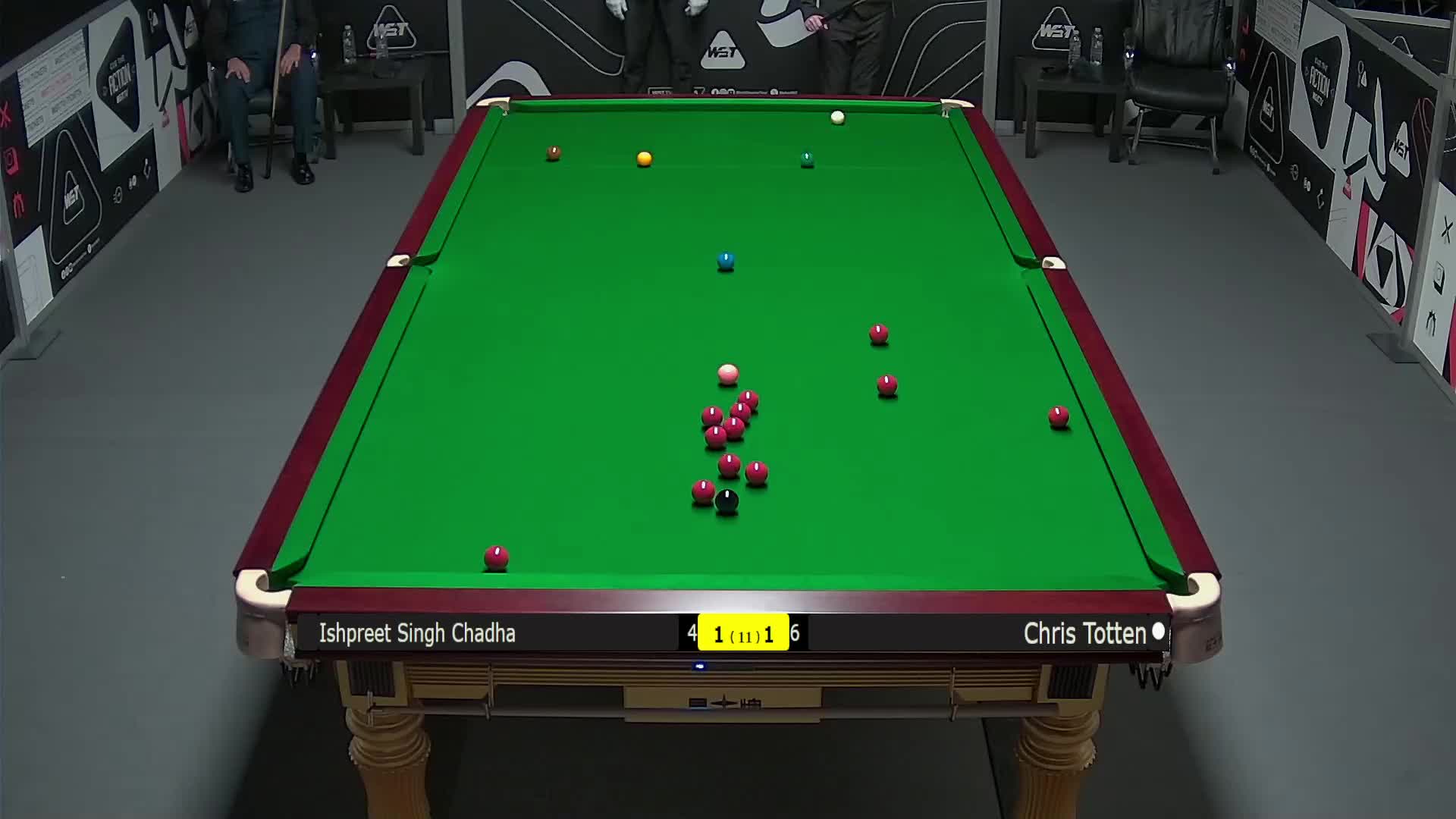 伊什普利特·辛格·查达VS克里斯·托顿 2025斯诺克英锦赛资格赛 第三局