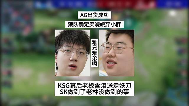 AG出货成功，狼队买下皖皖弃小胖，SK做到了老林想做的事，KSG幕后老板含泪送走妖刀