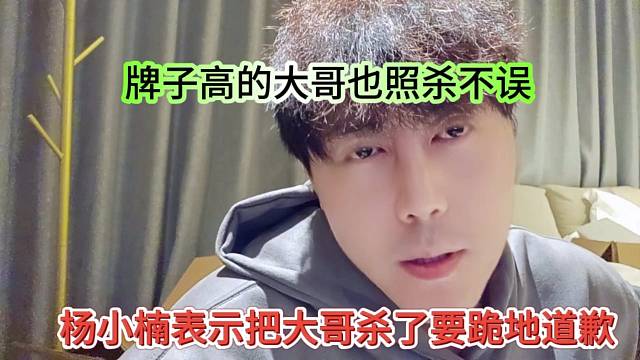 杨小楠表示把大哥杀了要跪地道歉，牌子高的大哥也照杀不误