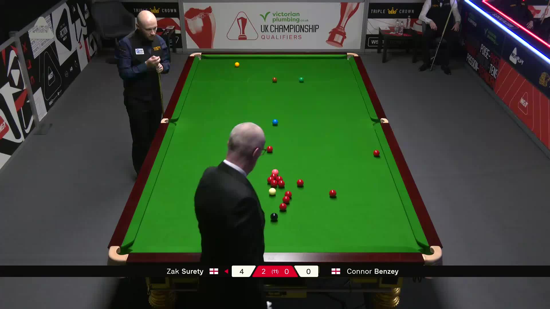 扎克·苏尔蒂VS康纳·本泽 2025斯诺克英锦赛资格赛 第三局