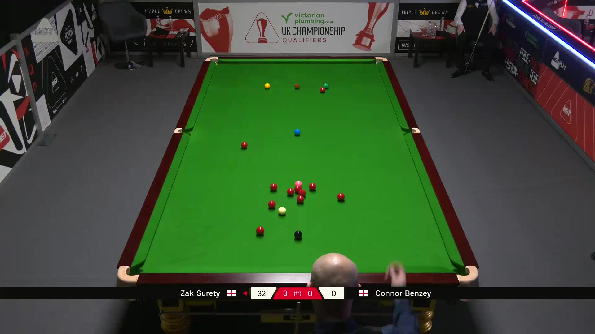 扎克·苏尔蒂VS康纳·本泽 2025斯诺克英锦赛资格赛 第四局