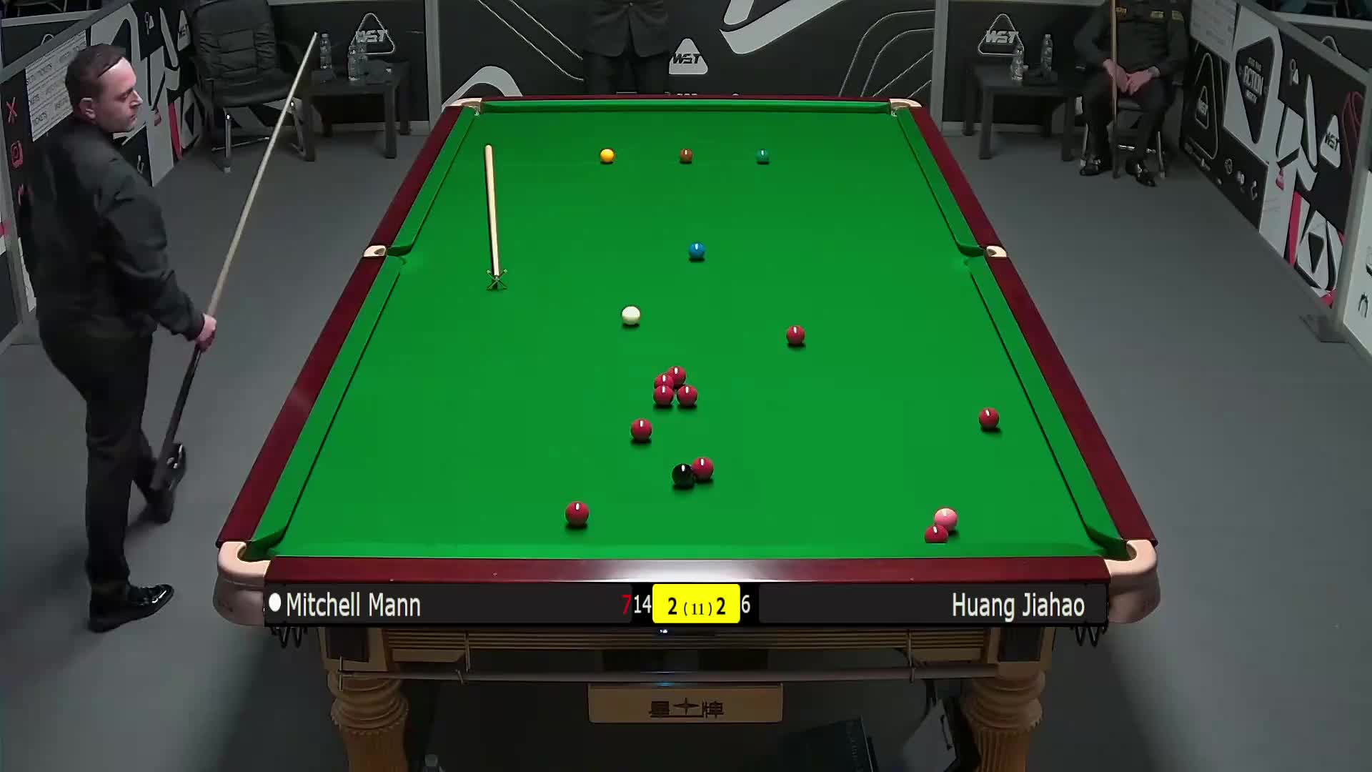 米切尔·曼恩VS黄佳浩 2025斯诺克英锦赛资格赛 第五局
