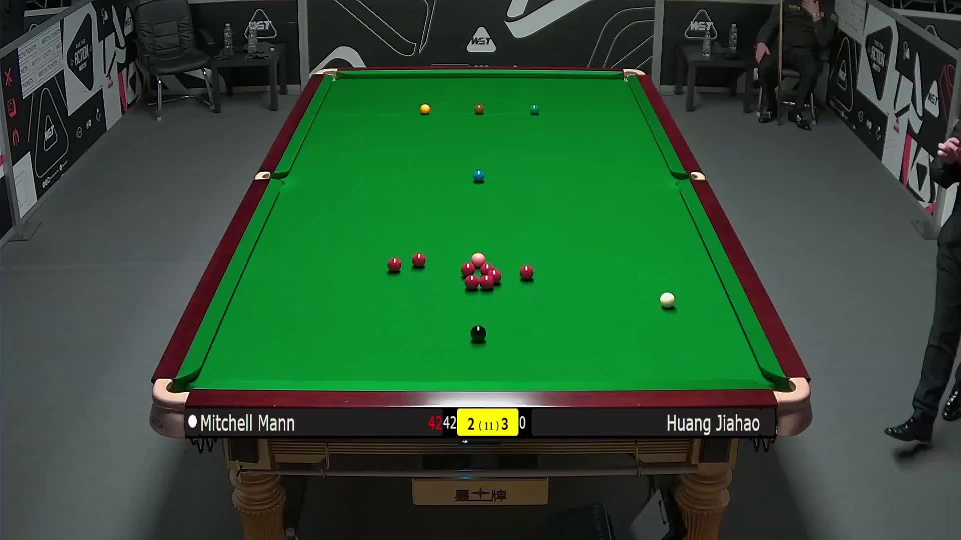 米切尔·曼恩VS黄佳浩 2025斯诺克英锦赛资格赛 第六局