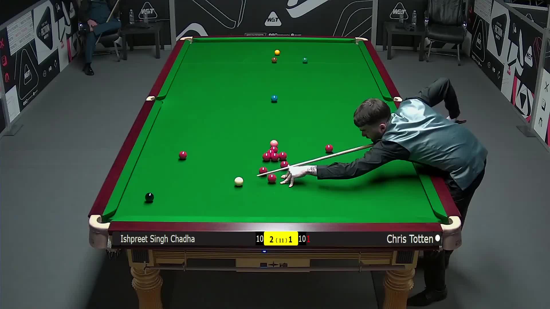 伊什普利特·辛格·查达VS克里斯·托顿 2025斯诺克英锦赛资格赛 第四局