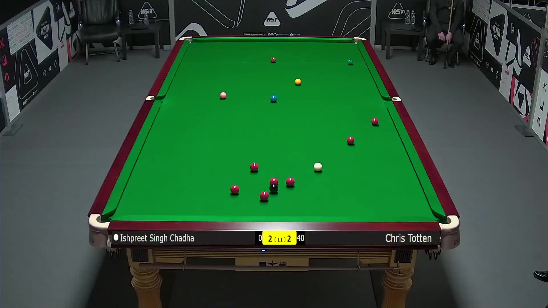 伊什普利特·辛格·查达VS克里斯·托顿 2025斯诺克英锦赛资格赛 第五局