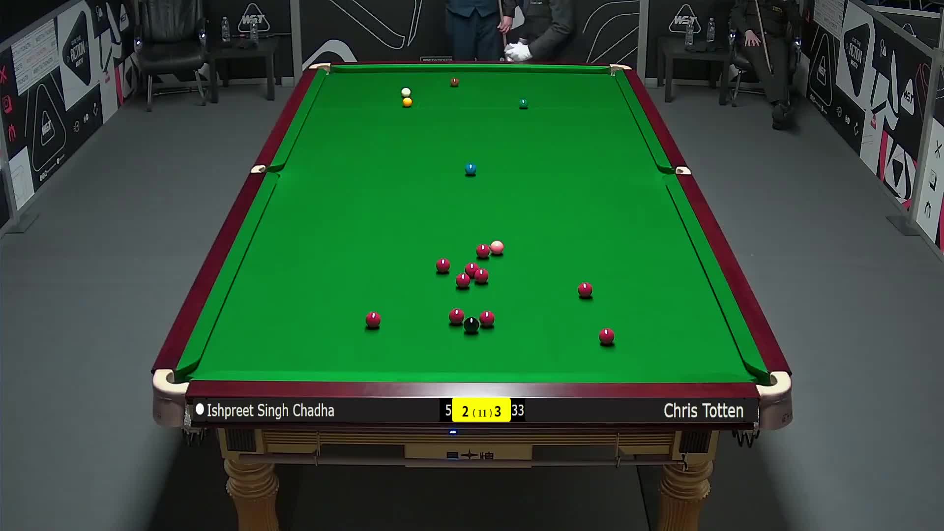 伊什普利特·辛格·查达VS克里斯·托顿 2025斯诺克英锦赛资格赛 第六局