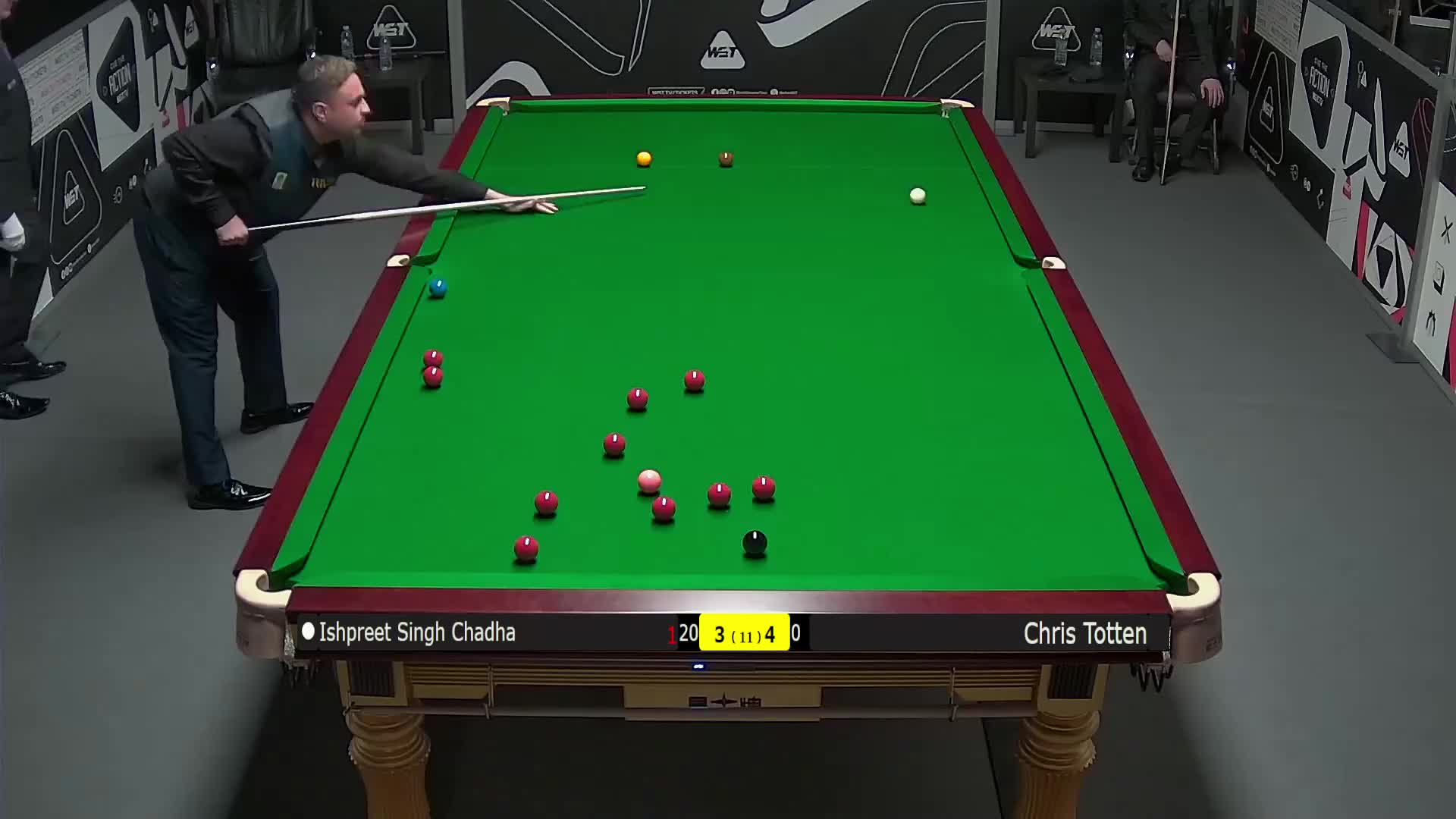 伊什普利特·辛格·查达VS克里斯·托顿 2025斯诺克英锦赛资格赛 第八局