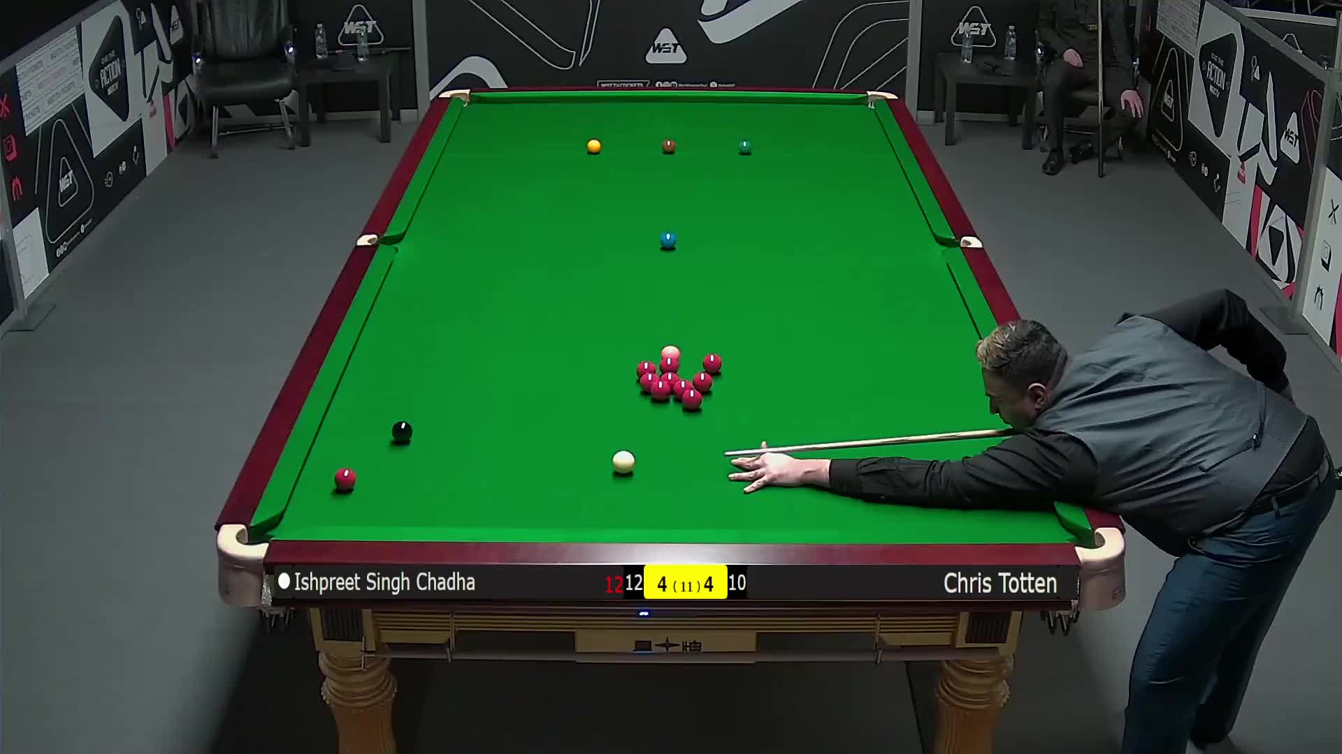 伊什普利特·辛格·查达VS克里斯·托顿 2025斯诺克英锦赛资格赛 第九局