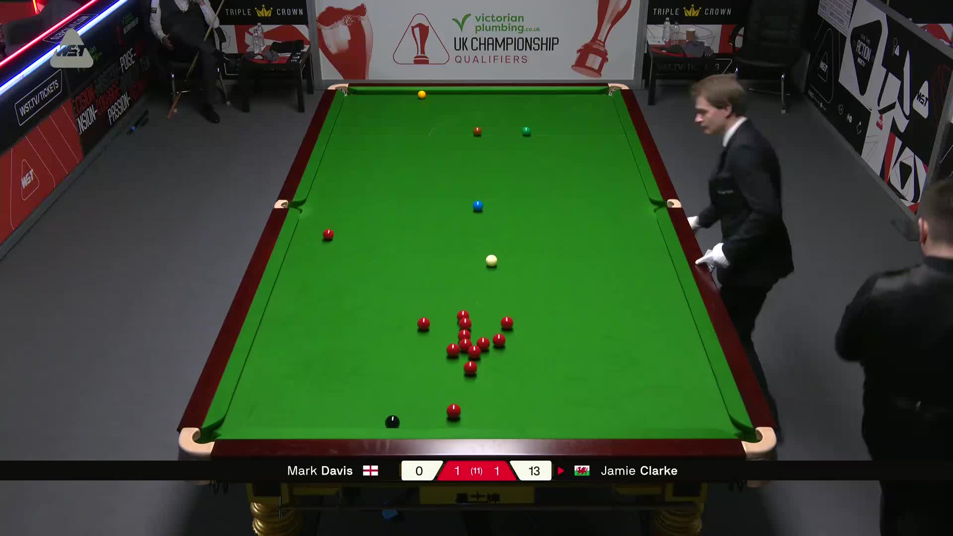 马克·戴维斯VS詹姆·克拉克 2025斯诺克英锦赛资格赛 第三局