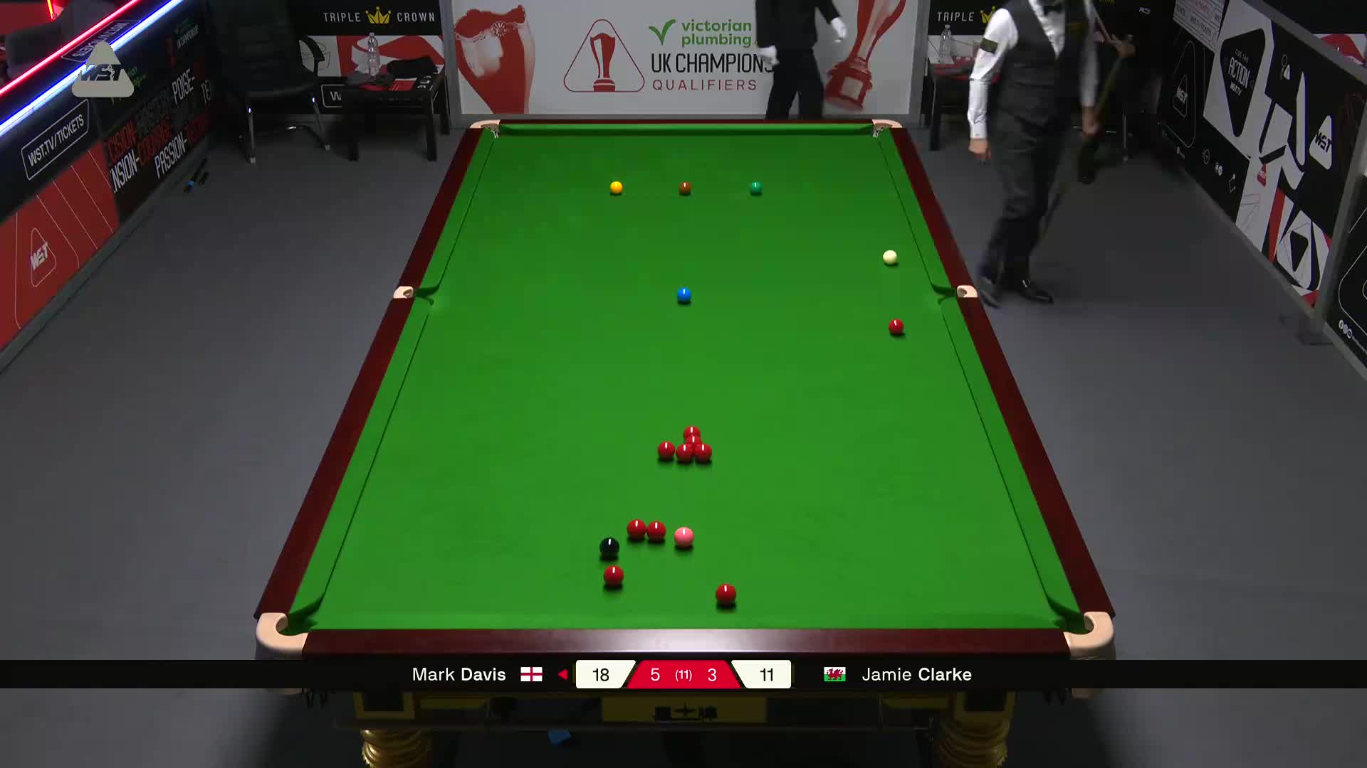 马克·戴维斯VS詹姆·克拉克 2025斯诺克英锦赛资格赛 第九局
