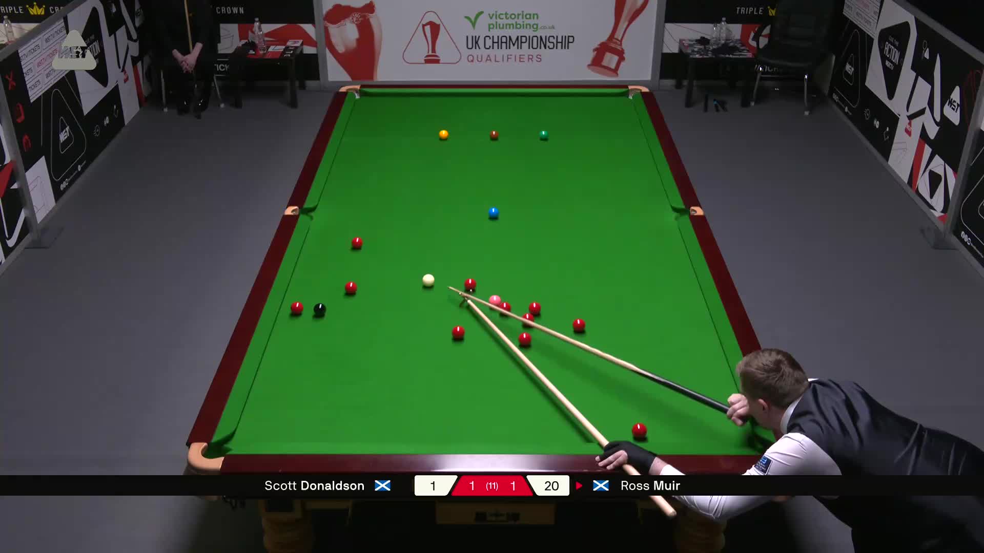 斯科特·唐纳森VS罗斯·缪尔  2025斯诺克英锦赛资格赛 第三局