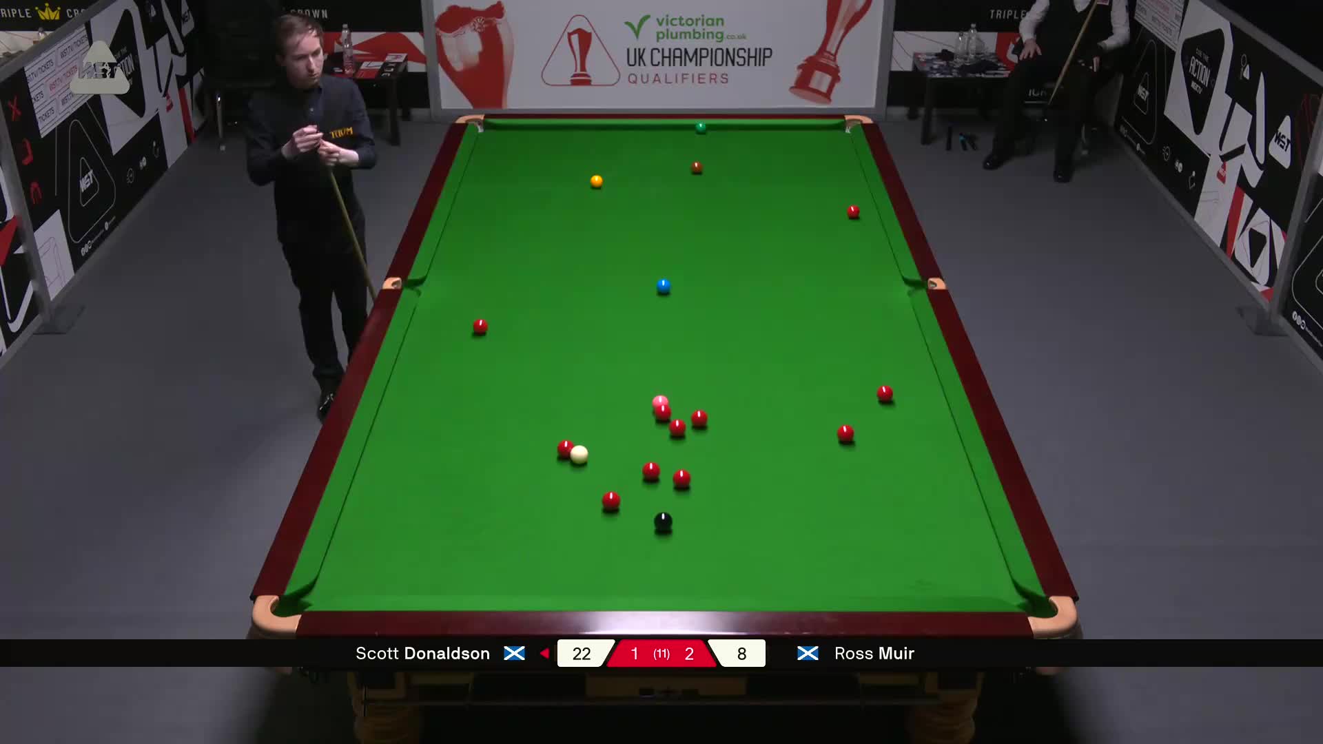 斯科特·唐纳森VS罗斯·缪尔  2025斯诺克英锦赛资格赛 第四局
