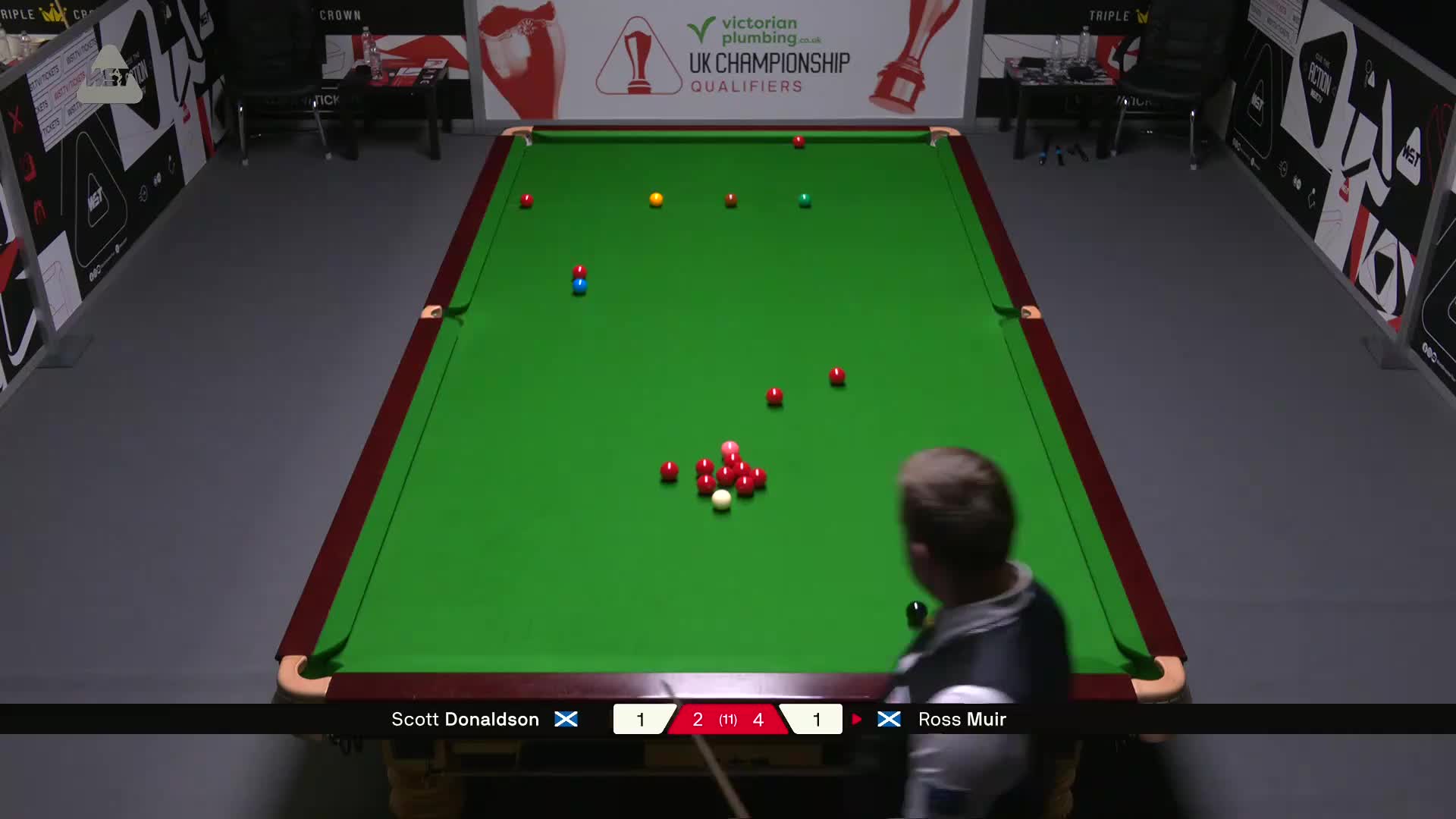 斯科特·唐纳森VS罗斯·缪尔  2025斯诺克英锦赛资格赛 第七局