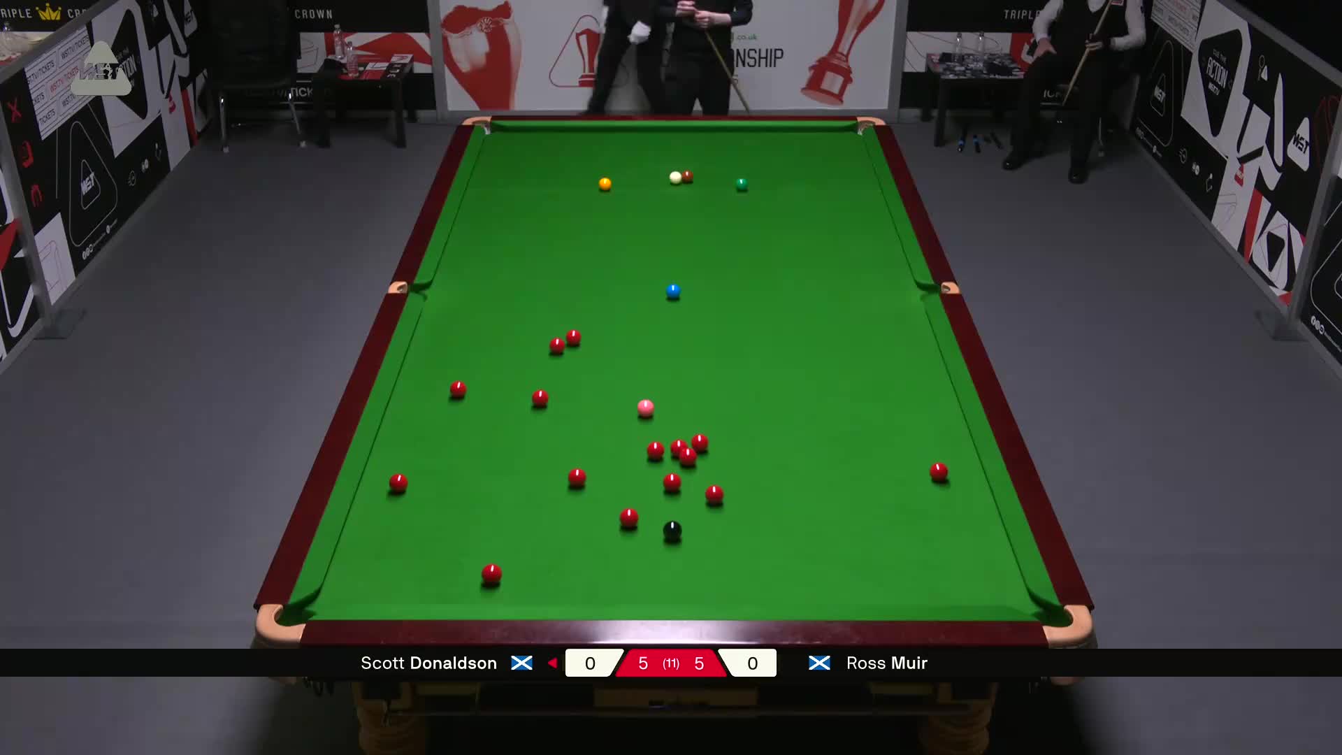 斯科特·唐纳森VS罗斯·缪尔  2025斯诺克英锦赛资格赛 第十一局