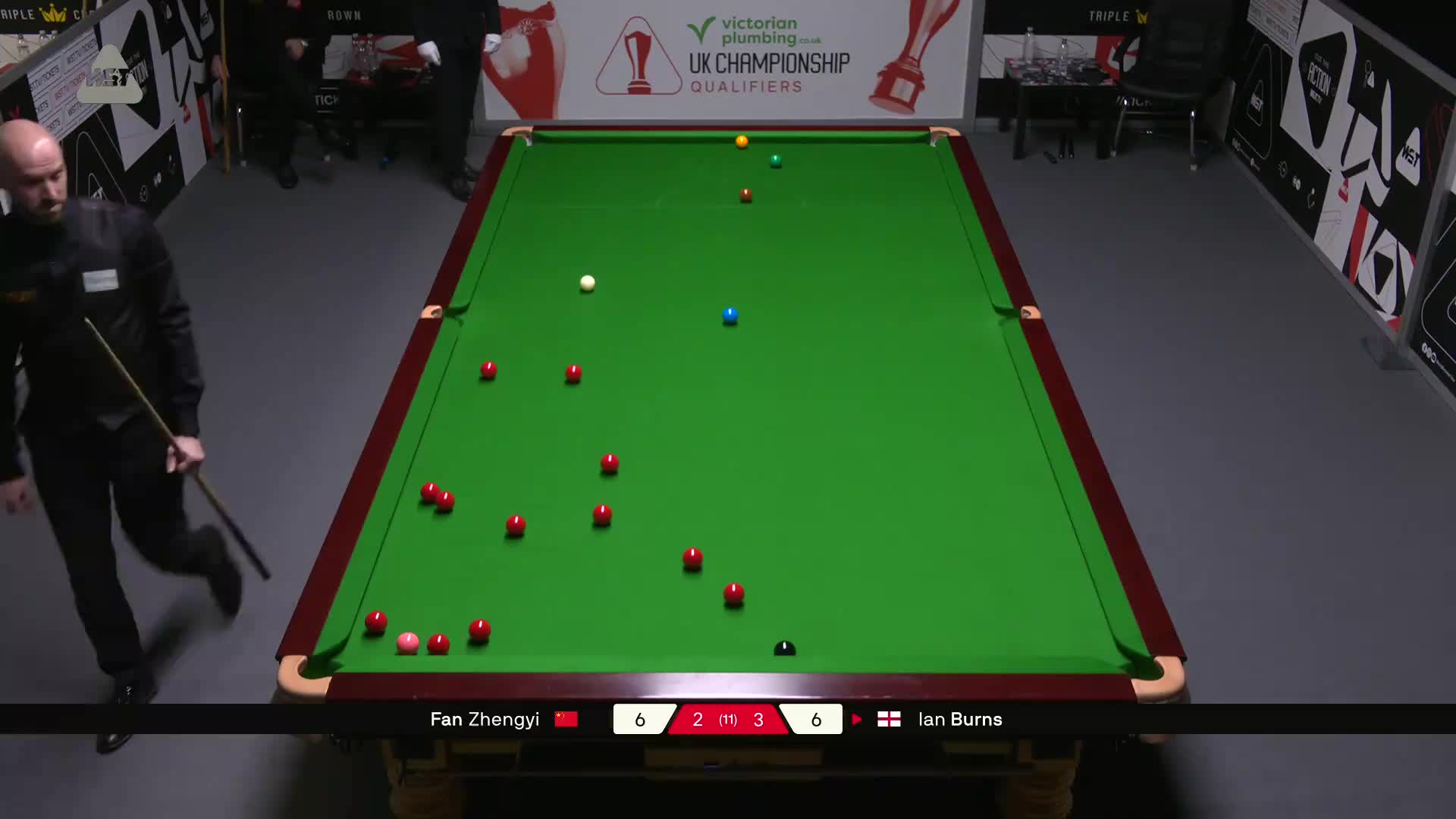 范争一VS伊恩·伯恩斯 2025斯诺克英锦赛资格赛 第六局