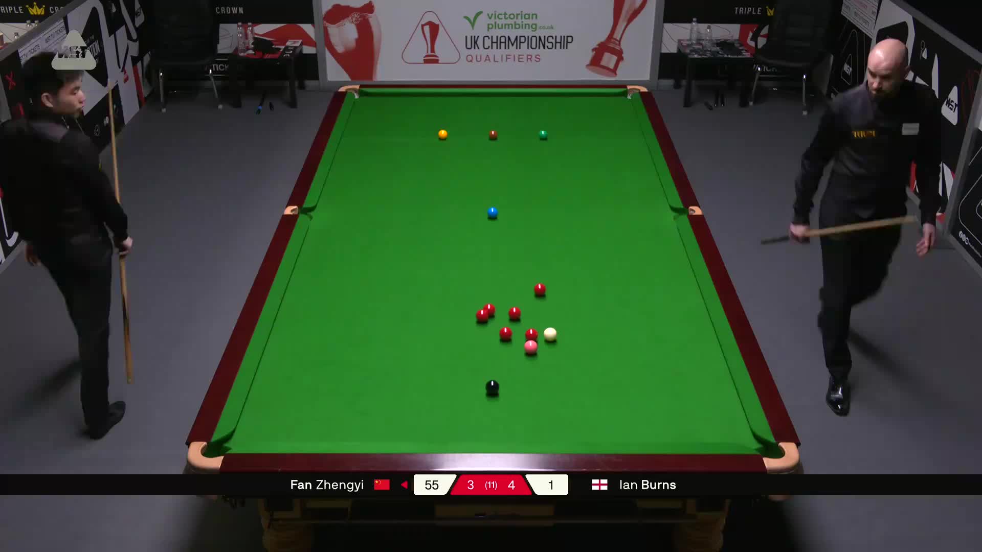范争一VS伊恩·伯恩斯 2025斯诺克英锦赛资格赛 第八局