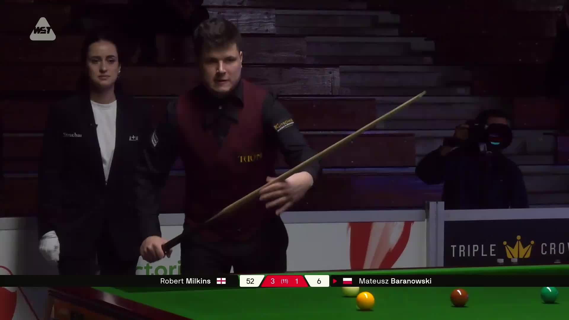 罗伯特·米尔金斯VS马特乌斯·巴拉诺夫斯基 2025斯诺克英锦赛资格赛 第五局
