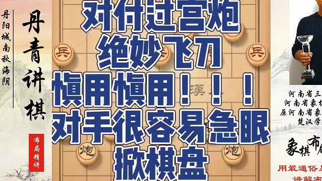对付过宫炮绝妙飞刀，慎用慎用，对手很容易急眼掀棋盘！如何快速提升象棋水平系统学棋？如何学习象棋布局、