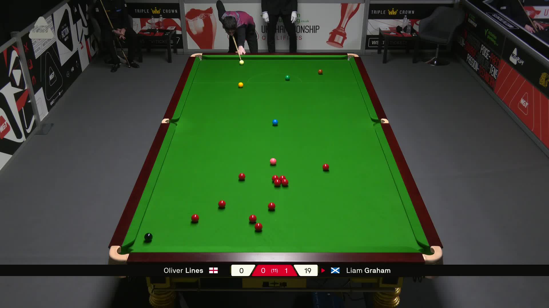 奥利弗·莱恩斯VS利亚姆·格雷厄姆 2025斯诺克英锦赛资格赛 第二局