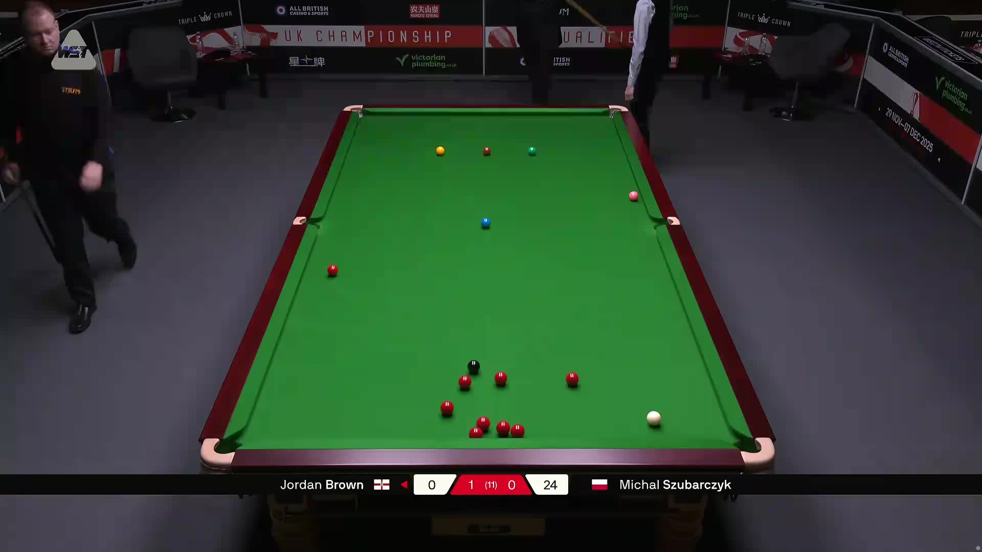 乔丹·布朗VS米哈乌·苏巴尔奇克 2025斯诺克英锦赛资格赛 第二局