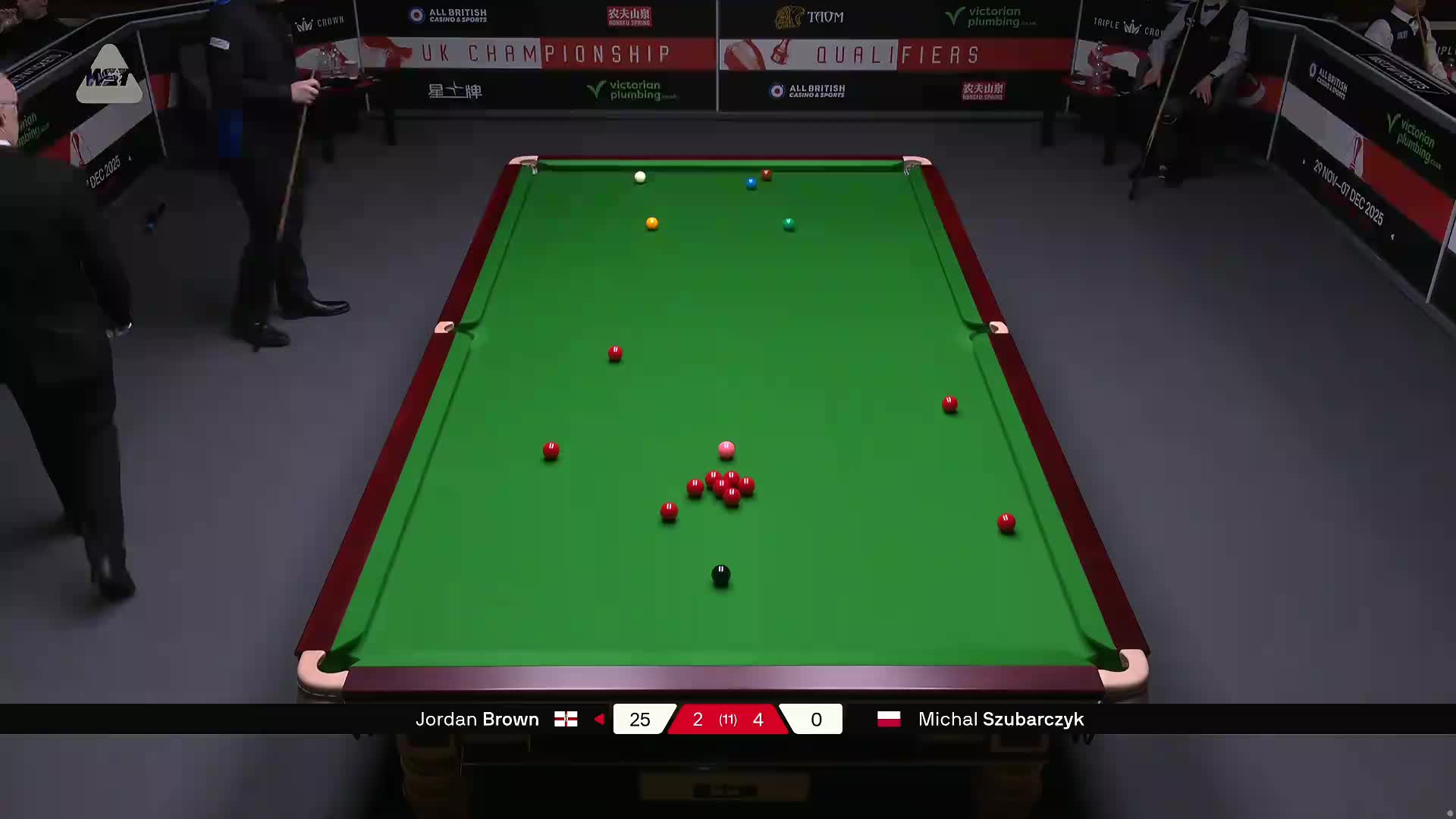 乔丹·布朗VS米哈乌·苏巴尔奇克 2025斯诺克英锦赛资格赛 第七局