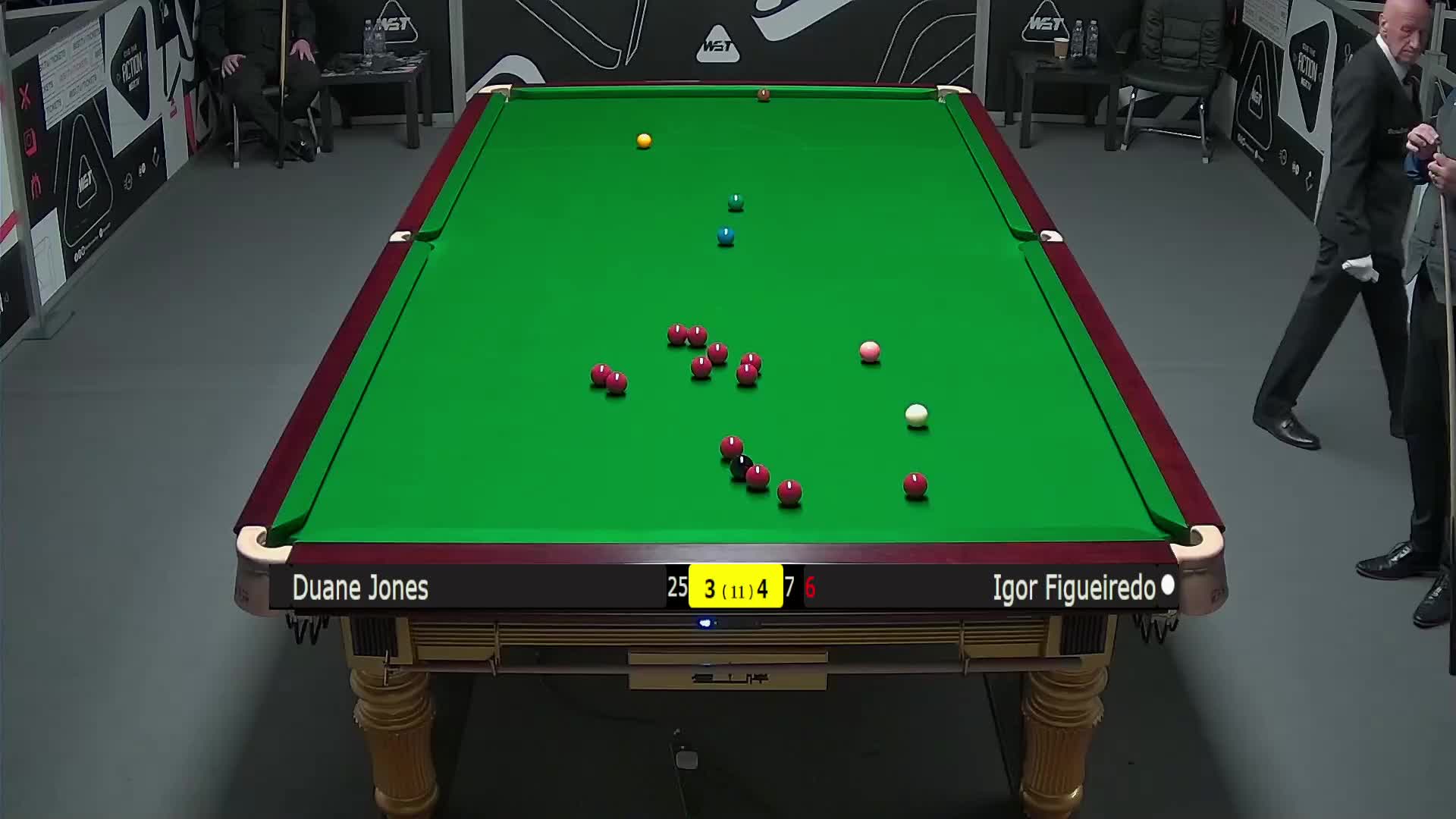 杜恩·琼斯VS伊戈尔·费格雷多 2025斯诺克英锦赛资格赛 第八局