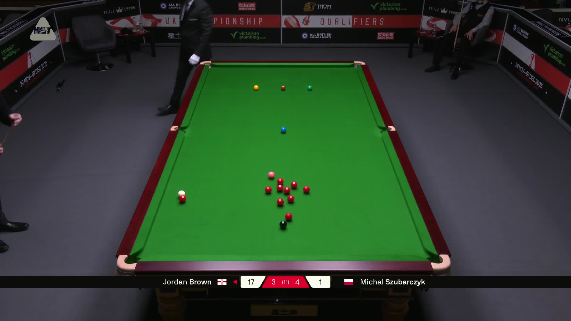 乔丹·布朗VS米哈乌·苏巴尔奇克 2025斯诺克英锦赛资格赛 第八局