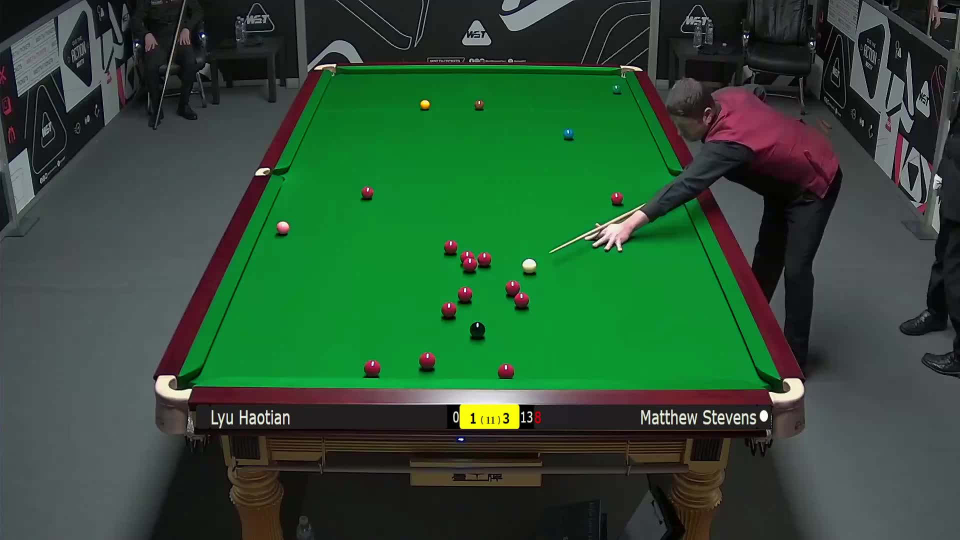 吕昊天VS马修·史蒂文斯 2025斯诺克英锦赛资格赛 第五局