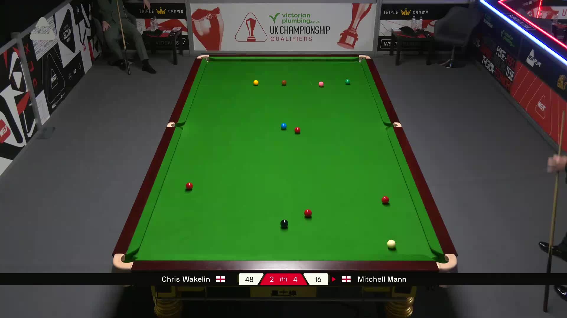 克里斯·沃克林VS米切尔·曼恩 2025斯诺克英锦赛资格赛 第七局