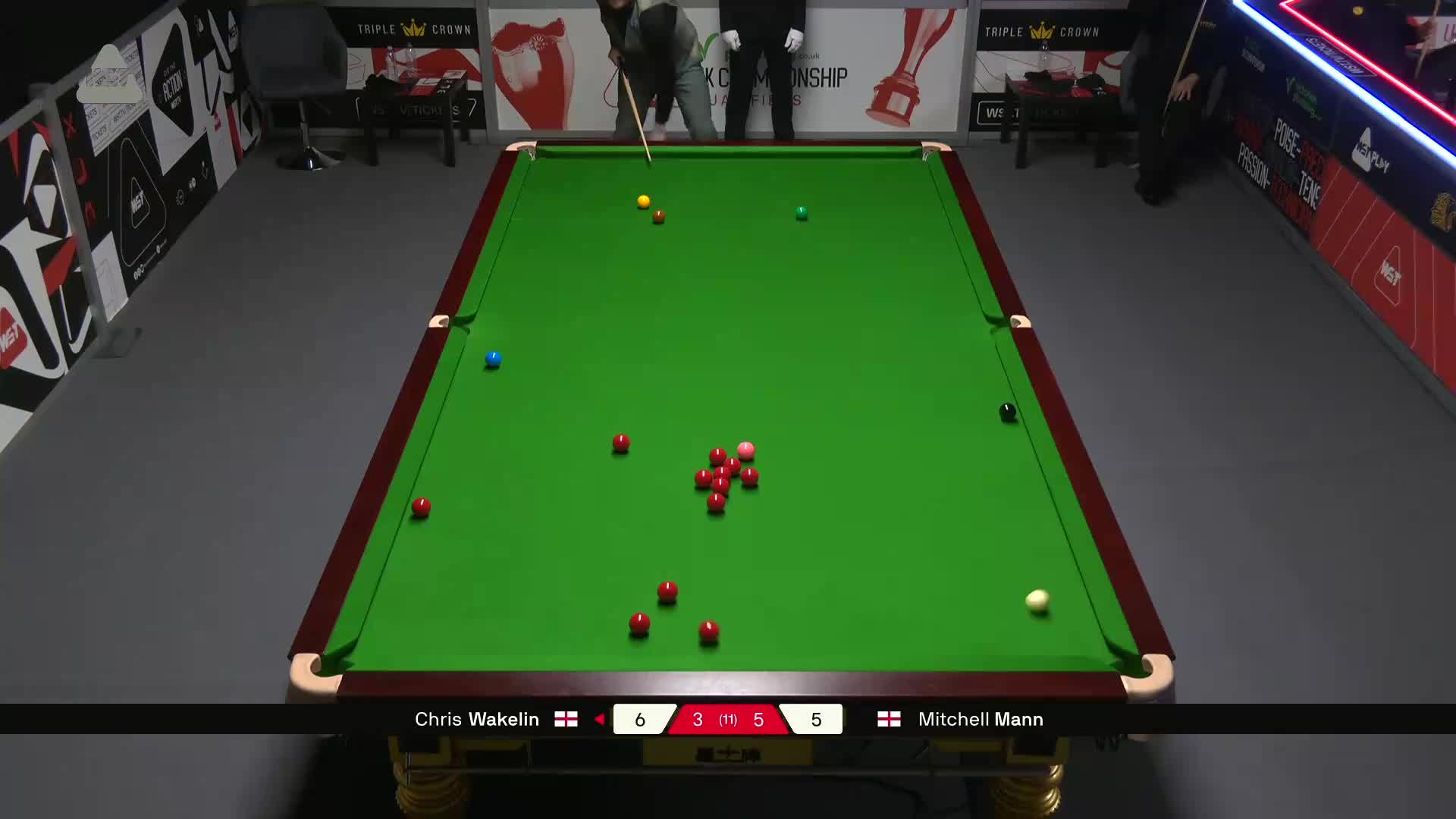 克里斯·沃克林VS米切尔·曼恩 2025斯诺克英锦赛资格赛 第九局