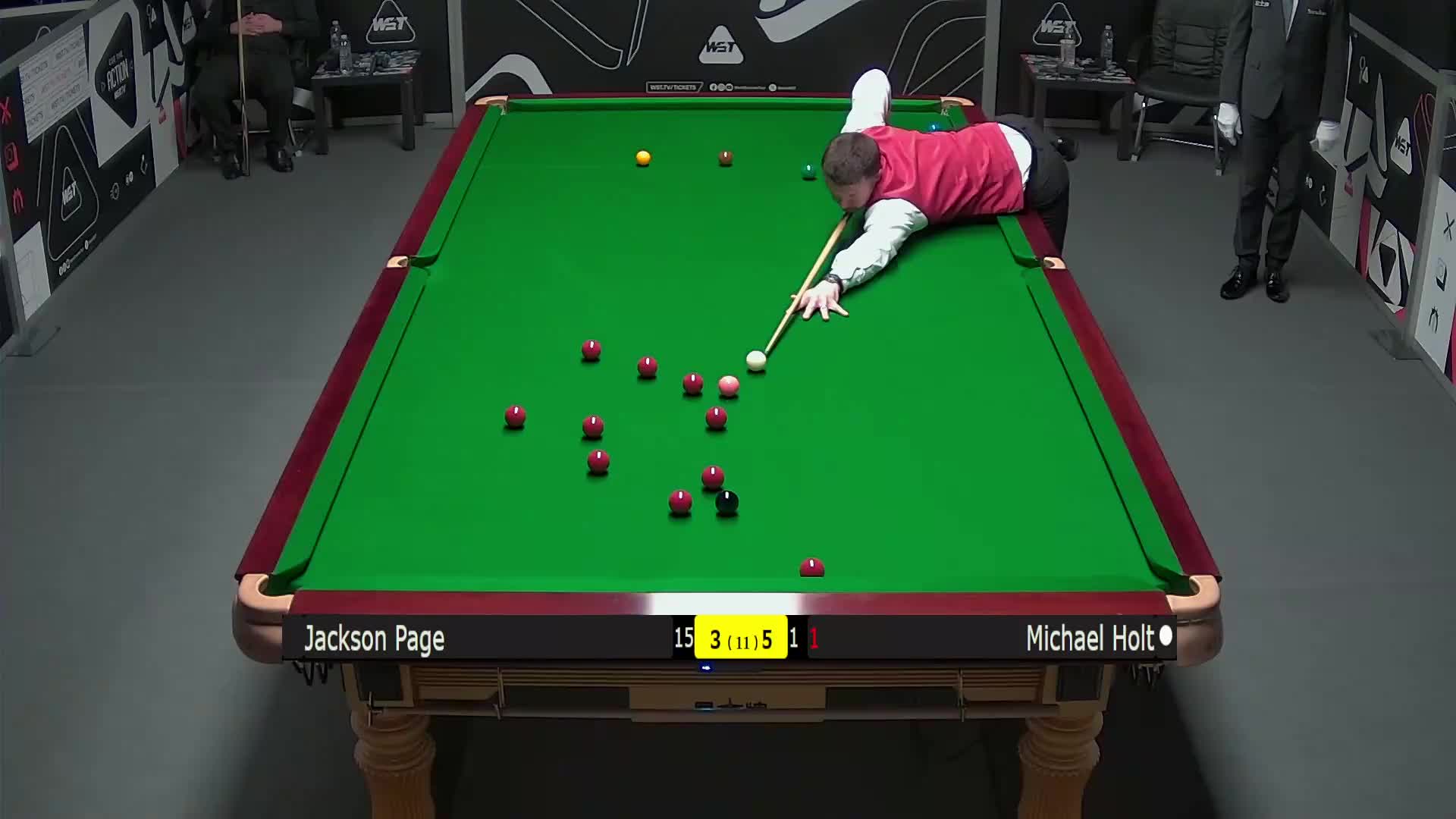 杰克逊·佩吉VS迈克尔·霍尔特 2025斯诺克英锦赛资格赛 第九局