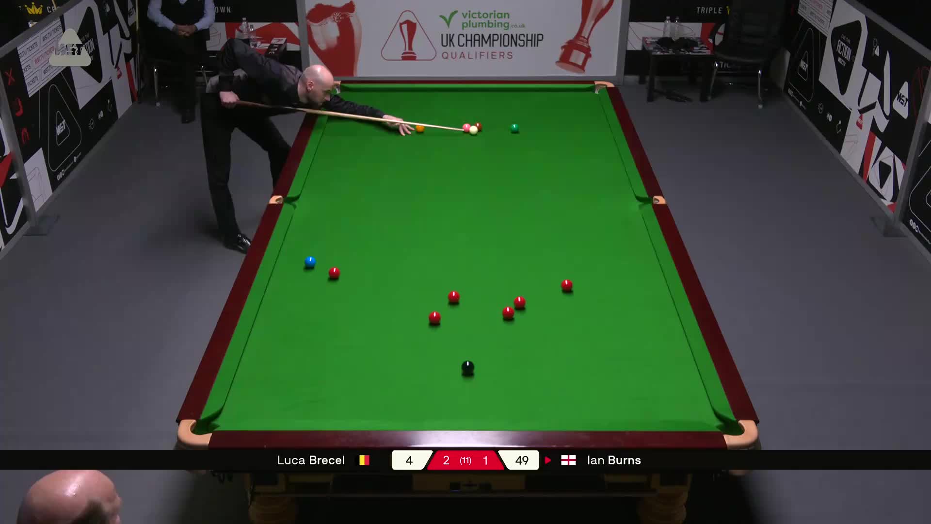 卢卡·布雷切尔VS伊恩·伯恩斯 2025斯诺克英锦赛资格赛 第四局