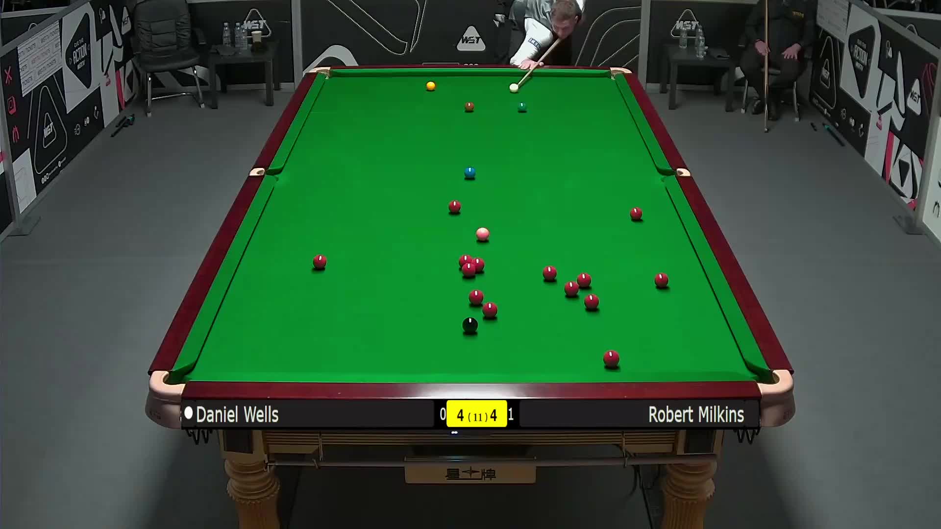 丹尼尔·威尔斯VS罗伯特·米尔金斯 2025斯诺克英锦赛资格赛 第九局