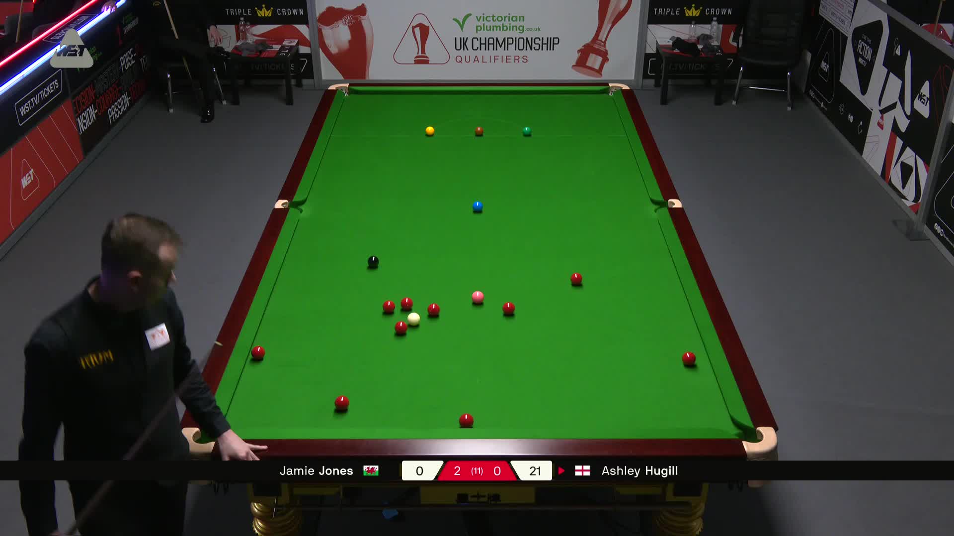 詹姆·琼斯VS阿什利·赫吉尔 2025斯诺克英锦赛资格赛 第三局