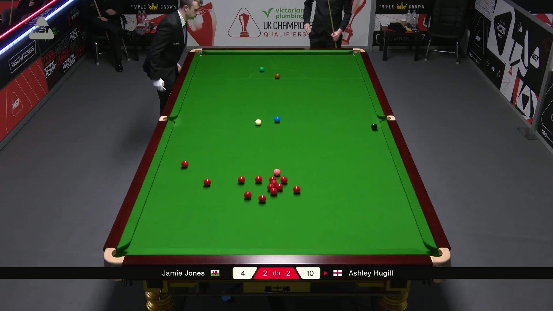 詹姆·琼斯VS阿什利·赫吉尔 2025斯诺克英锦赛资格赛 第五局