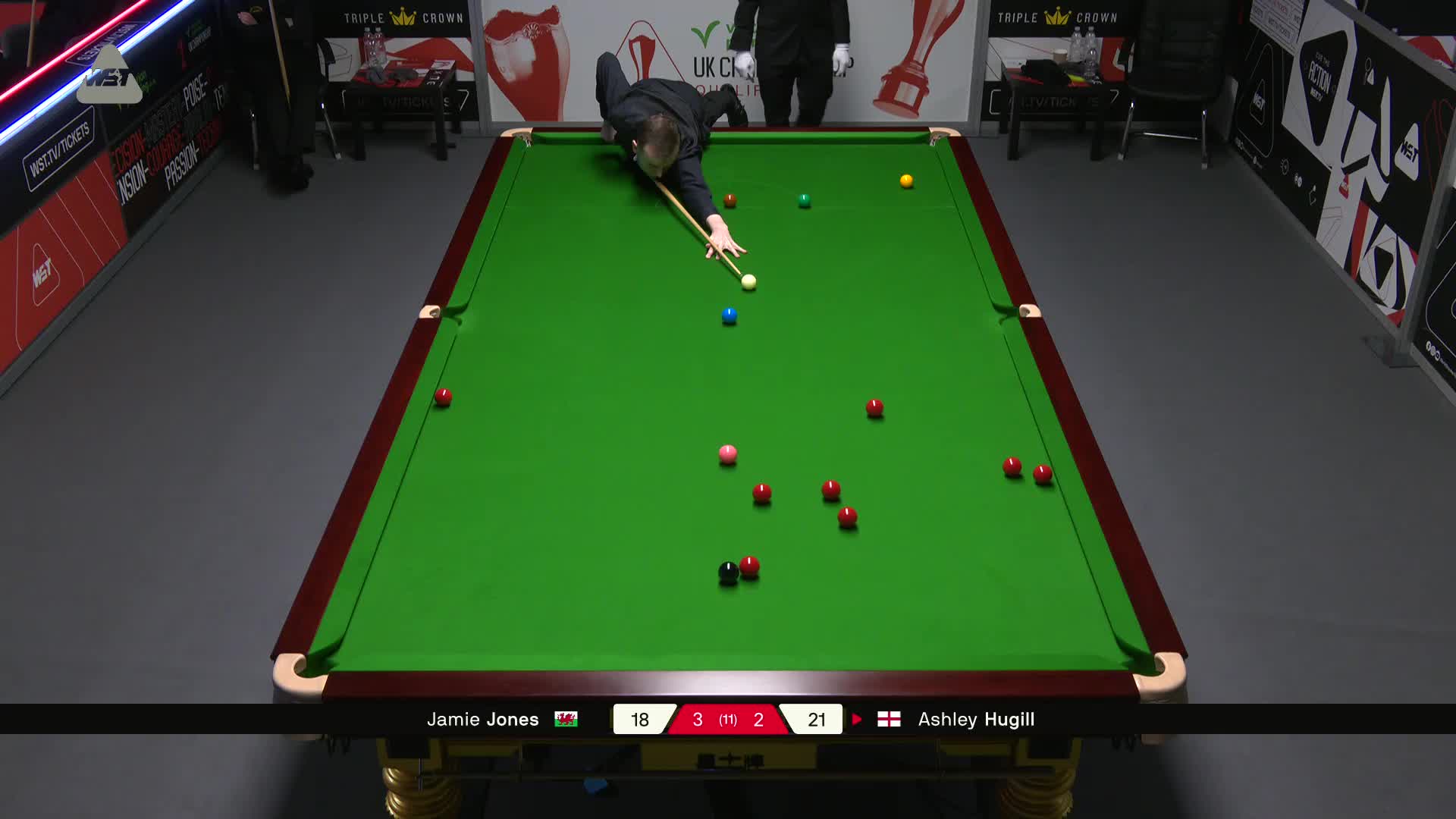詹姆·琼斯VS阿什利·赫吉尔 2025斯诺克英锦赛资格赛 第六局