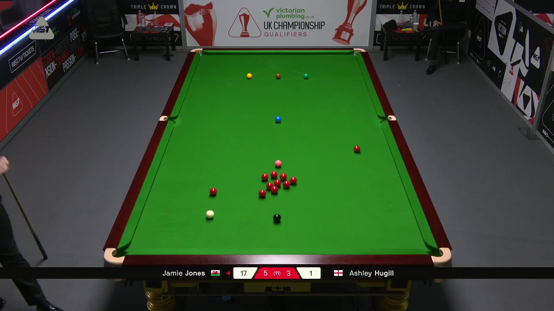 詹姆·琼斯VS阿什利·赫吉尔 2025斯诺克英锦赛资格赛 第九局