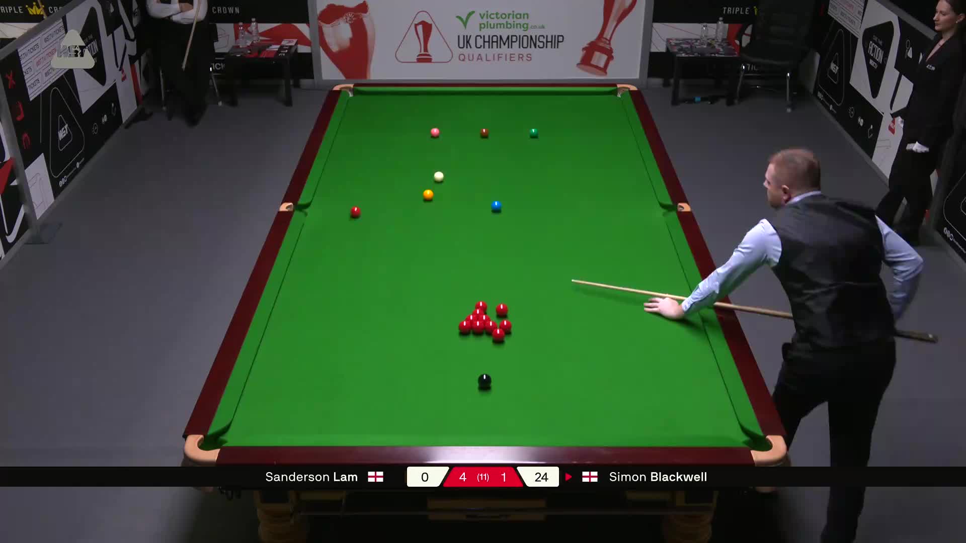 林杉峰VS西蒙·布莱克威尔 2025斯诺克英锦赛资格赛 第六局