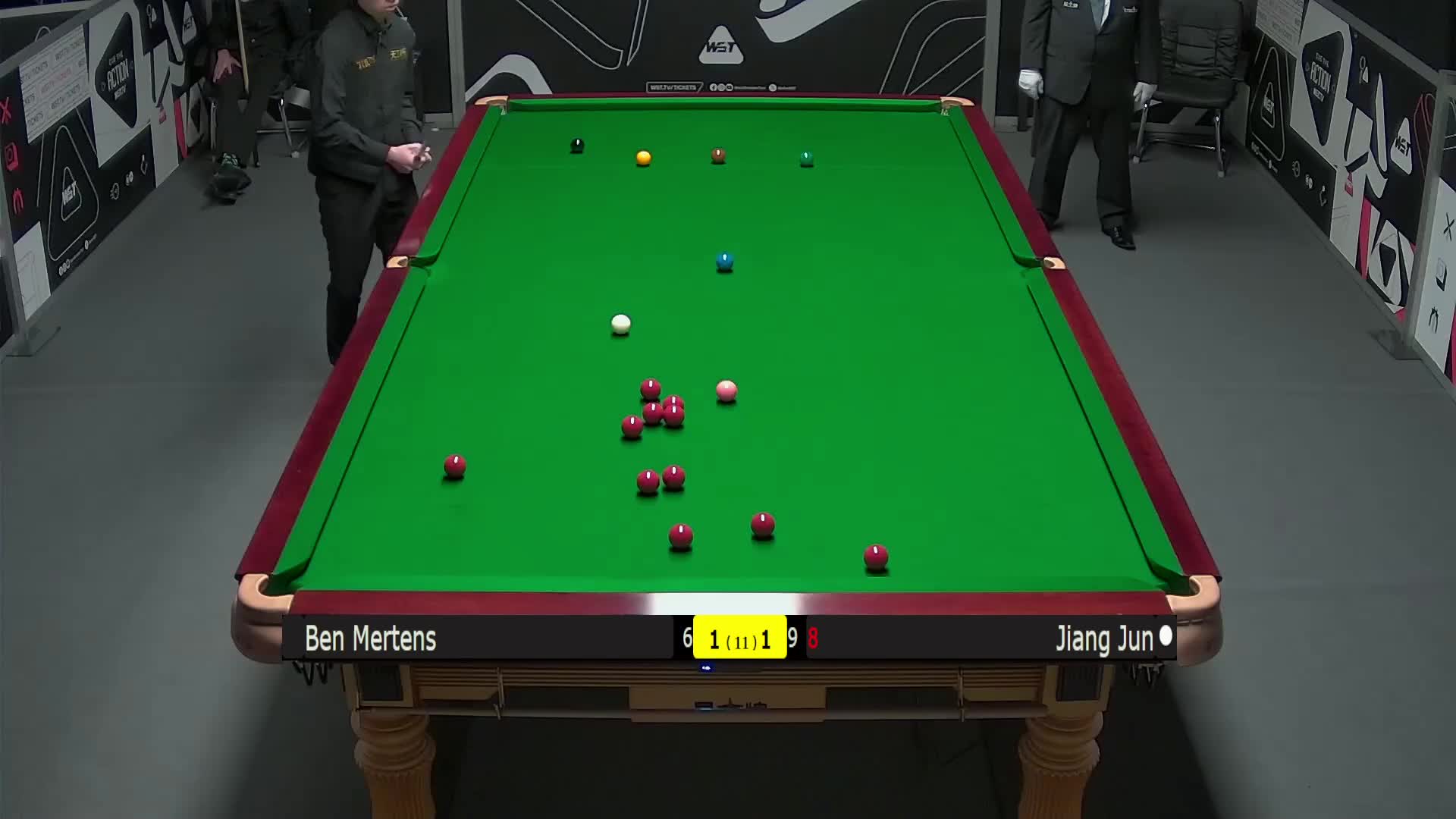 本·米尔滕斯VS江俊 2025斯诺克英锦赛资格赛 第三局
