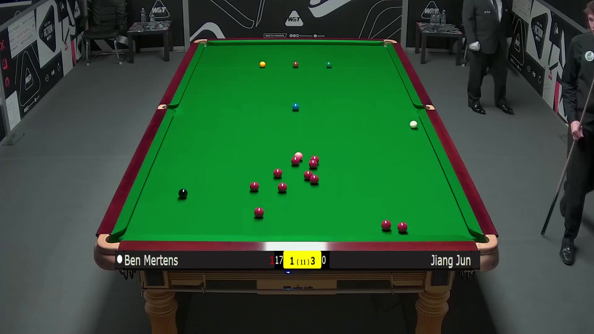 本·米尔滕斯VS江俊 2025斯诺克英锦赛资格赛 第五局