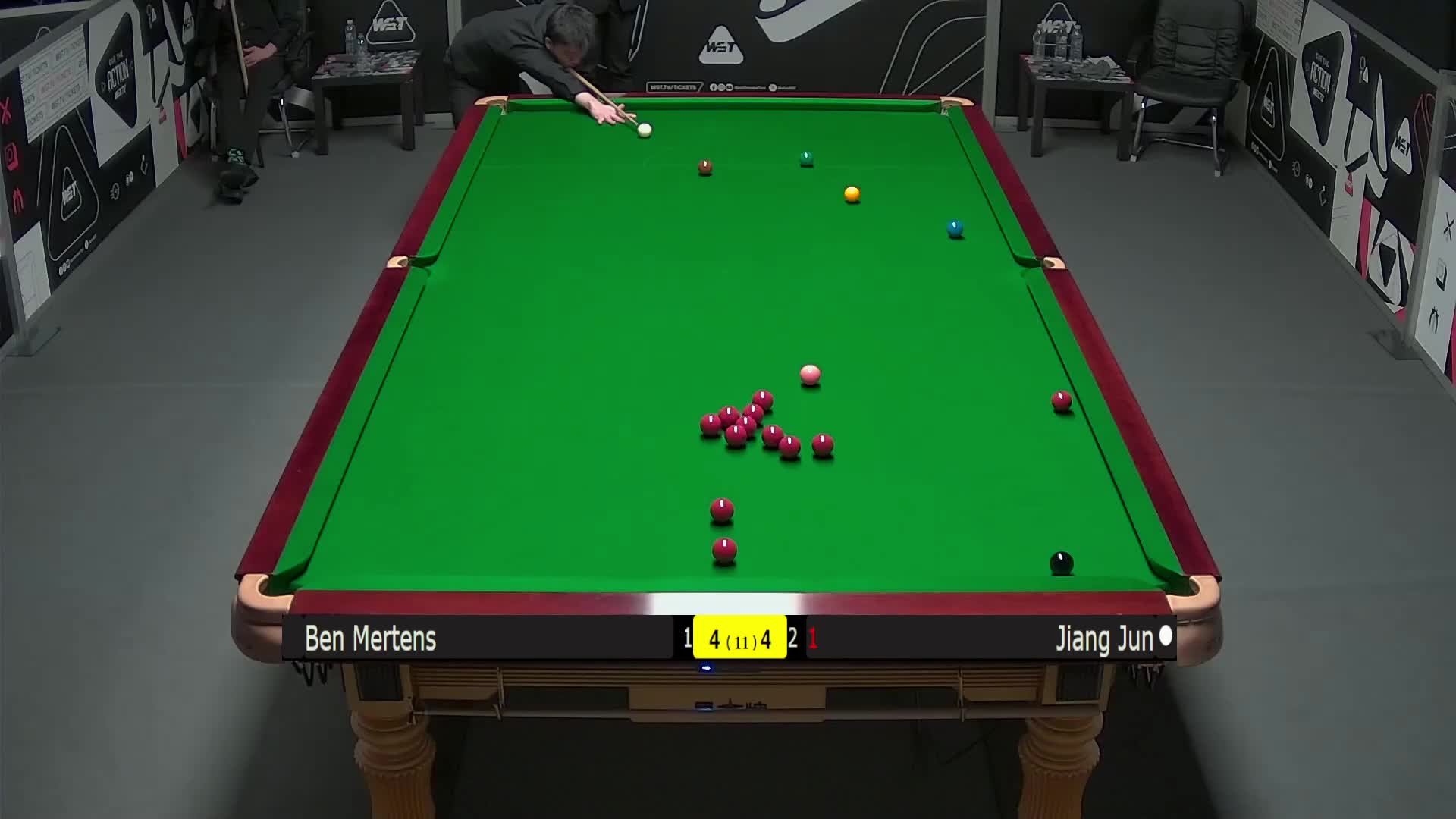 本·米尔滕斯VS江俊 2025斯诺克英锦赛资格赛 第九局