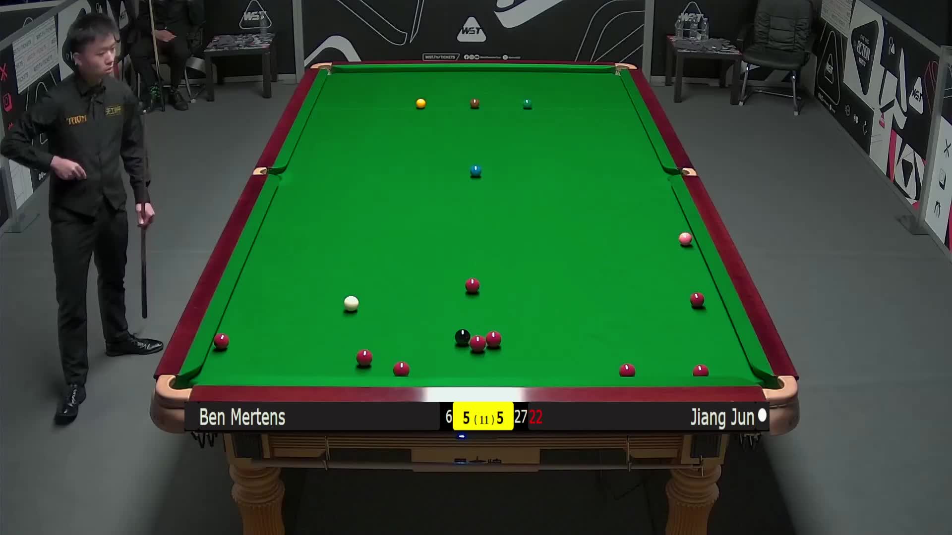 本·米尔滕斯VS江俊 2025斯诺克英锦赛资格赛 第十一局