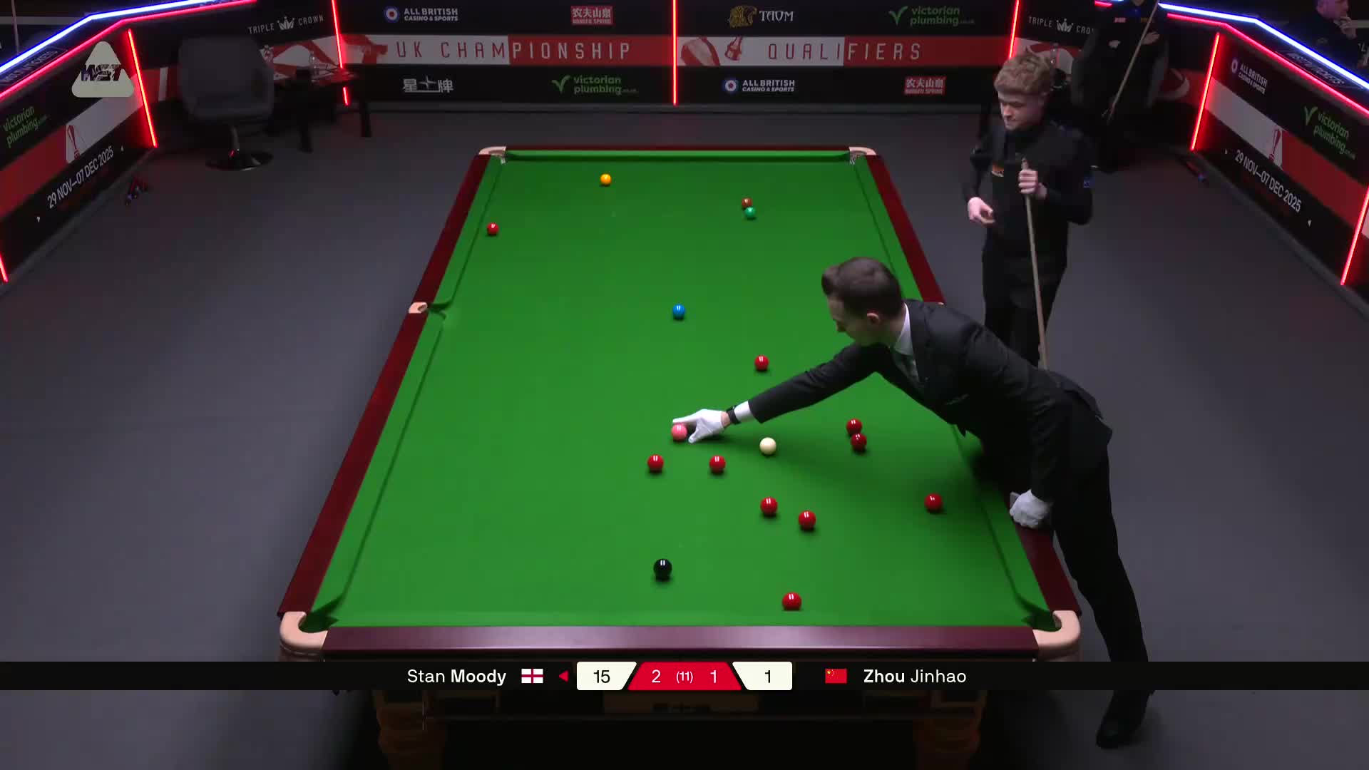 斯坦·穆迪VS周金豪 2025斯诺克英锦赛资格赛 第四局