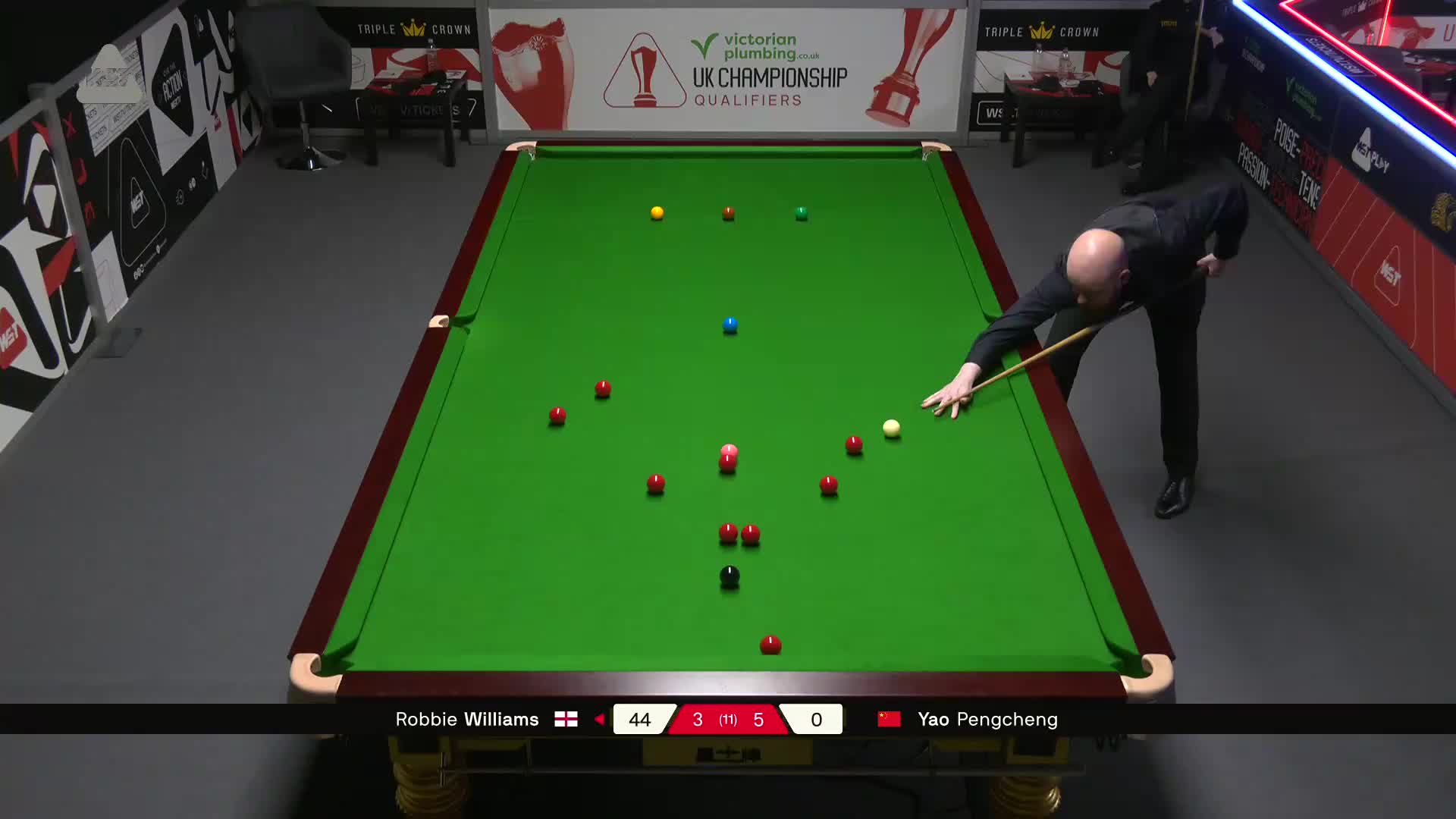 罗比·威廉姆斯VS姚朋成 2025斯诺克英锦赛资格赛 第九局