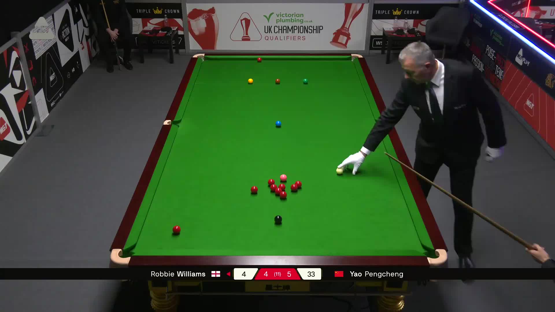 罗比·威廉姆斯VS姚朋成 2025斯诺克英锦赛资格赛 第十局