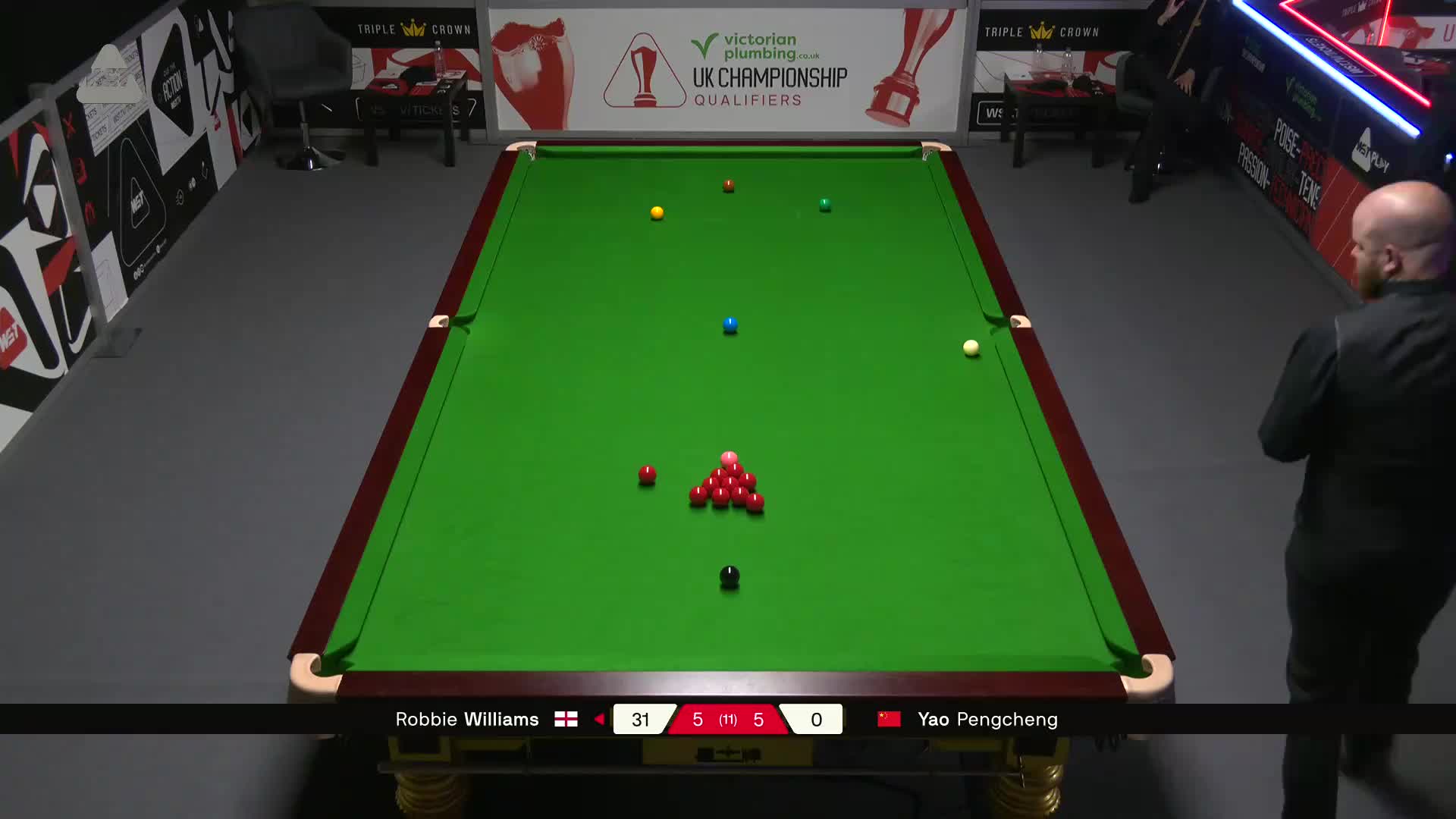 罗比·威廉姆斯VS姚朋成 2025斯诺克英锦赛资格赛 第十一局