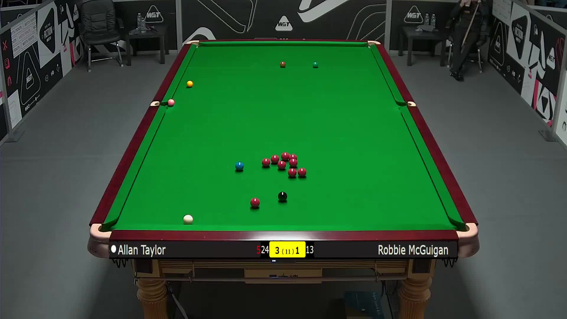 艾伦·泰勒VS罗比·麦奎根 2025斯诺克英锦赛资格赛 第五局