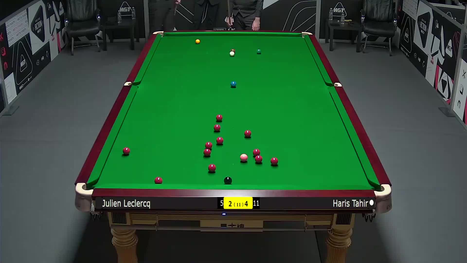 朱利安·勒克莱尔VS哈里斯·塔希尔 2025斯诺克英锦赛资格赛 第七局