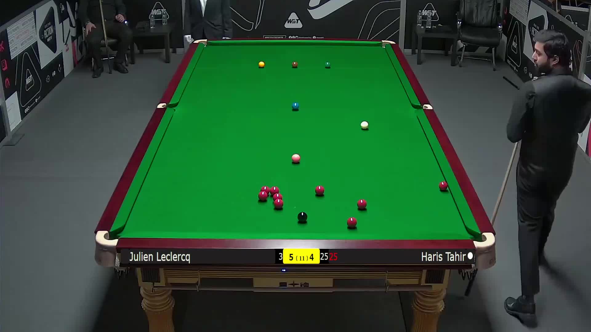朱利安·勒克莱尔VS哈里斯·塔希尔 2025斯诺克英锦赛资格赛 第十局