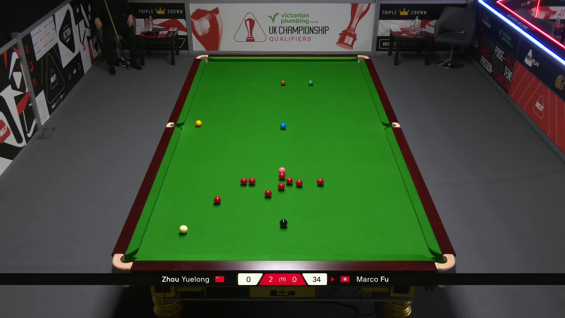 周跃龙VS傅家俊 2025斯诺克英国锦标赛资格赛 第三局